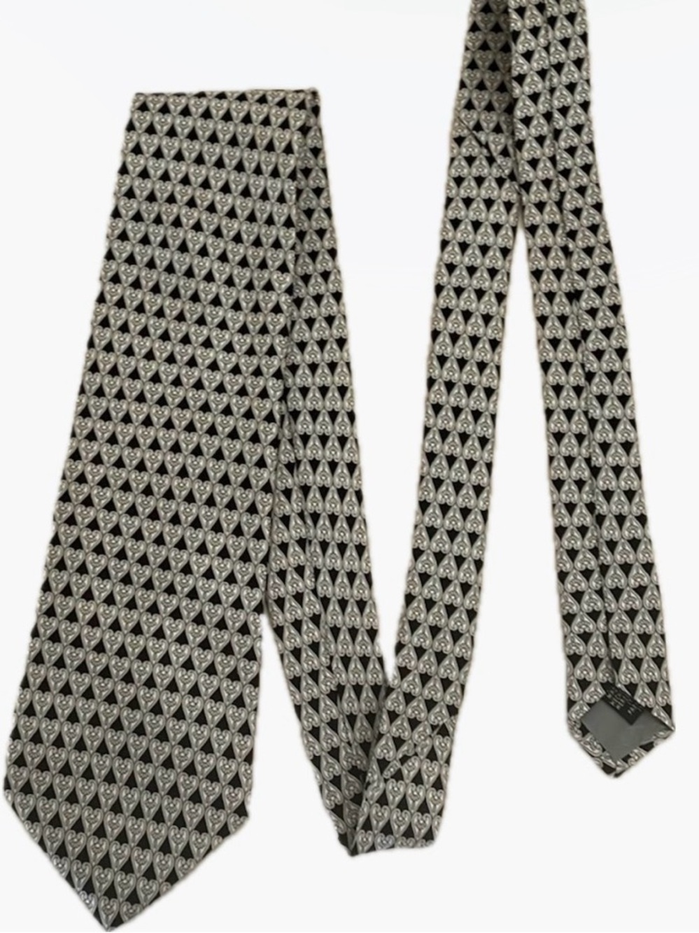 Luca Franzini 100% Silk Tie black and silver 57”
